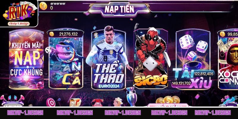 Khám phá hệ thống game đa dạng và hoành tráng tại Rik Vip